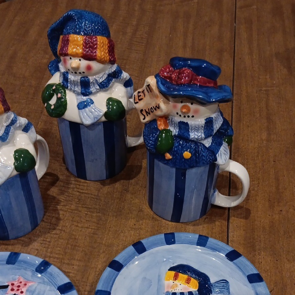 Festive Snowman Ceramic Mug and Plate Set - Picture 5 of 9